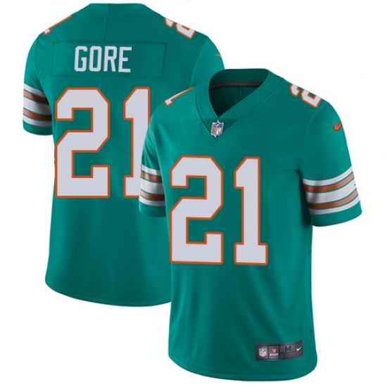 Nike Dolphins #21 Frank Gore Aqua Green Alternate Mens Stitched NFL Vapor Untouchable Limited Jersey